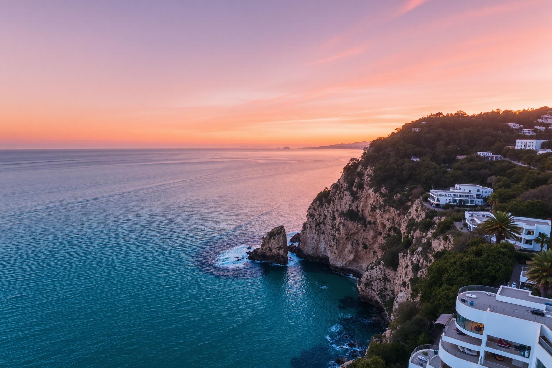 Vista aérea da Praia dos Ingleses ao pôr do sol